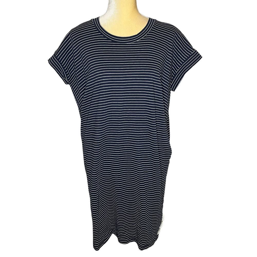 Ronen Chen Striped Tunic Dress Size 0 Fits US 4 Pockets Blue Nautical C4-20
